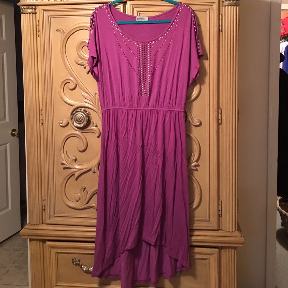 Glitterscope high low cold shoulder sparkly dress